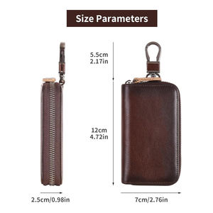 Elegante Cartera para Llaves de Cuero Hecha a Mano, Estilo Vintage 2026, Compacta, Abierta y Corta para Hombre - Product Image 4