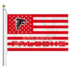 Atlanta Falcons Vente en gros Logo personnalisé 100d Polyester 3x5ft Imprimé Football Drapeau