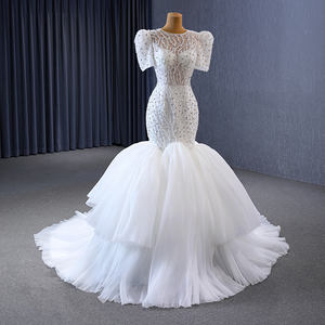 Jancember 231009 Crystal manga corta sirena boda vestidos de novia para niñas - Product Image 3