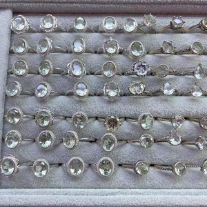 Anillo de Plata de Ley S925 con Cuarzo Verde Facetado Natural, Piedra Curativa de Chakra, para Superar la Ira, la Tensión y la Ansiedad - Product Image 4