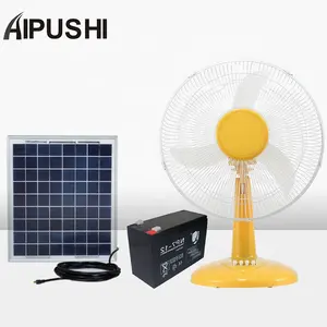 New Idea Solar Energy Systems 12v 12 inch 14 16 18 inch DC Brushed Motor Table Fan 3 5 blade With Solar Panel without timer