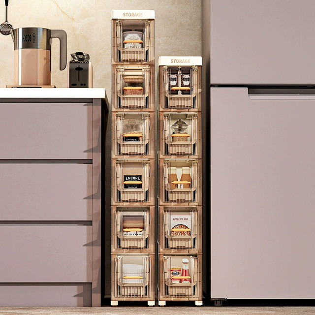 2026 New Storage Cabinet Transparent Thickened with Slits Modern Simple Design for Bathroom