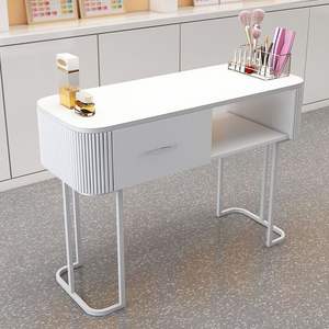 Table de Manucure Style Crème Blanche Multifonctionnelle – Ensemble Complet Luxe Léger et Simple avec Rangement Intégré pour Salon de Manucure - Product Image 2