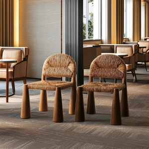 <span class=keywords><strong>Silla</strong></span> de Comedor Rush Woven <span class=keywords><strong>Rocket</strong></span> Leg, <span class=keywords><strong>Silla</strong></span> de Cordón de Papel Tejida a Mano, Patas de Madera Natural, Asiento de Mimbre Escandinavo, Juego de 2/4 - Product Image 6