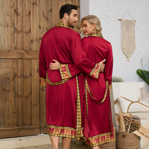 <span class=keywords><strong>Peignoir</strong></span> de luxe <span class=keywords><strong>en</strong></span> <span class=keywords><strong>satin</strong></span> pour <span class=keywords><strong>homme</strong></span>, style baroque, manches longues, idéal pour l'été, WP3403 - Product Image 3