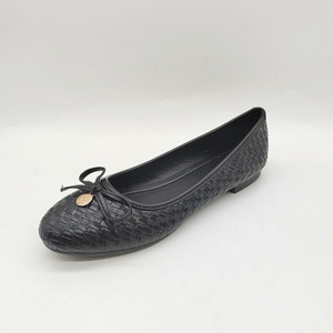 Nouveau Style doux léger tissage motif poupée ballerines dames bout rond nœud Simple tenue décontractée chaussures femmes élastique chaussures plates - Product Image 4