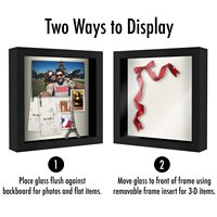 Cadre photo 3D mural en MDF bois noyer noir et blanc personnalisé 2024, profondeur 3CM 5CM, 8x8 16x16 pouces, A3 A4, type boîte à ombre