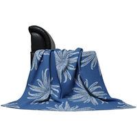 BLUE PHOENIX Europe Gewebte Einfarbige Charakteristische Häkelblumen-Bouquet-Decke 70% Wolle 30% Viskose OEKO-TEX Zertifiziert Langlebig Modisch