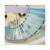 Escalier Courbé Personnalisé de Luxe en Gros, Escalier Courbé Intérieur avec Poutre en Acier Carbone pour la Décoration de Villas, Appartements et Hôtels