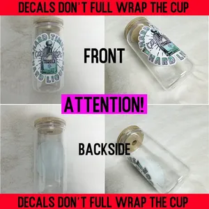 Pegatinas <span class=keywords><strong>de</strong></span> Transferencia UV DTF <span class=keywords><strong>de</strong></span> Mezclilla Negra con Diseño 'Love Yourself' para Chicas, Listas para Aplicar, Resistentes al Agua, para Manualidades DIY en Vasos Libbey <span class=keywords><strong>de</strong></span> 16 oz - Product Image 2