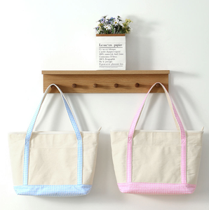 Sac à bandoulière pour femme, sac de plage d'été, sac pour femme, sac à main en toile à carreaux personnalisé, sac de shopping - Product Image 3