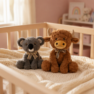 Peluche <span class=keywords><strong>Koala</strong></span> Vache des Highlands Super Douce Rembourrée Coton PP Nœud Écossais Mignon Kawaii Cadeau d'Anniversaire OEM ODM - Product Image 3