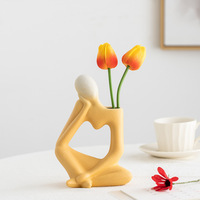 Vase en céramique fait main de style nordique moderne minimaliste, abstrait, Morandi, créatif, haut de gamme, pour la décoration intérieure
