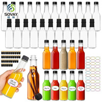 Vide 150ml 5oz clair Woozy Chili Salade Ketchup Sauce chaude Bouteille en verre avec bouchon noir et bouchon rouge Bouteille en verre pour collation