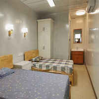 Grand appartement dortoir Panneau sandwich personnalisé Conteneur en acier Bâtiment préfabriqué Maisons en paquet plat Chambres d'hôtel