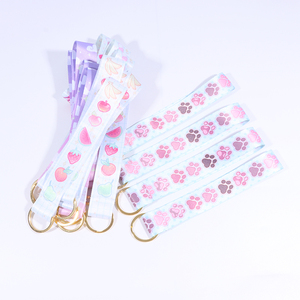 Cute Pink Short Wrist Lanyards Key Chain Anime Design Custom Other Lanyard With Logo Low MOQ