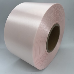 Simeshow gulungan kain Satin poliester 100mm warna mawar 196 warna rol kain Satin poliester halus - Product Image 2