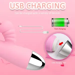 Vibrateur puissant pour lapin, stimulateur du point <span class=keywords><strong>G</strong></span>, clitoris, langue léchant, gode vibrant, masseur vaginal, jouet sexuel pour femmes - Product Image 6