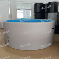 PROELIFE Baignoires gonflables modernes à double couche en bâche PVC pour 2 à 4 personnes, bain de glace extérieur autonome, spa de récupération
