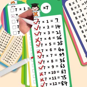 Tarjetas Educativas de Matemáticas para Sumas, Restas, Multiplicaciones, Divisiones, Tarjetas de Aprendizaje para Niños con Anillos y Bolígrafos - Product Image 4