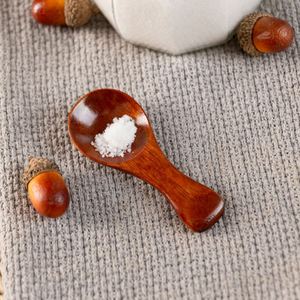 Petite cuillère en bois de style japonais classique pour crème glacée, poudre de lait, assaisonnement, sel, miel, café, thé, finition polie miroir - Product Image 4
