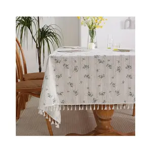 Toalha de mesa retangular étnica, toalha de mesa personalizada impermeável de linho para festa