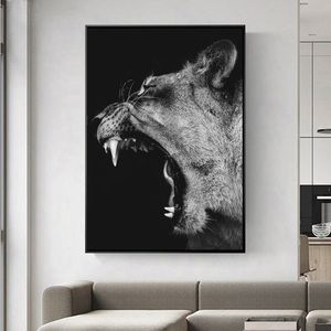 Ome/ecor/udro/rame/nimals/lack/hite/horse/ow/ogs/osters/nd/rints image d'animal, art mural, peinture de chevaux - Product Image 3