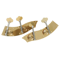 Lot de 2 chevilles d'accordage doubles en alliage de cuivre doré, durables, à engrenage ouvert, pour accordage de double basse, légères