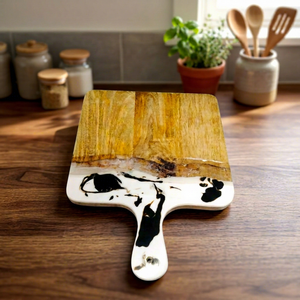 Tabla de Cortar Rectangular de Madera de Mango con Resina de Alta Calidad, 3.5cm de Grosor, Diseño Nuevo, Logotipo Personalizado Grabado, para Servir Charcutería - Product Image 1