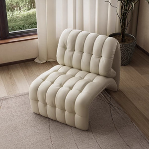   Sillón Puff de Estilo Moderno, Tapizado en Piel de Vacuno de Primera Calidad, Multifuncional, Reclinable, para Sala de Estar - Product Image 2