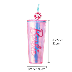 Miniso <span class=keywords><strong>Barbie</strong></span> ánh nắng mặt trời loạt 775ml hai lớp rò rỉ bằng chứng rơm cup với thiết kế dễ thương (PS chất liệu) bán buôn chai nước - Product Image 5