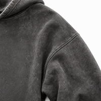 Sweat à capuche oversize en molleton brossé couleur charbon Snow Wash, coupe carrée, style streetwear, vierge, pour automne-hiver