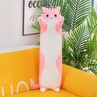 Oreiller en peluche pour chat de 90 cm, adorable chaton en peluche, jouet doux confortable, design anime, rembourrage en coton PP polyester, cadeau unisexe, sous vide