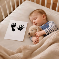 Kit d'impression sans encre de cartes jalons pour bébé Kit d'empreintes de main et de pied pour chien Kit d'empreinte de patte pour nouveau-né