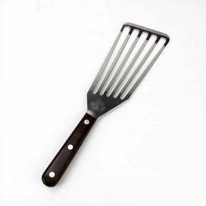Solid Wood Handle Slotted Turner Stainless Steel <strong>Fish</strong> <strong>Spatula</strong> - Product Image 2