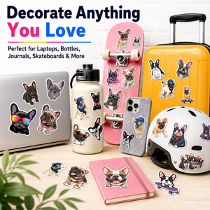 Adesivi in Vinile Personalizzati <span class=keywords><strong>Divertenti</strong></span> per Cani, Impermeabili, Fustellati, Simpatici Decalcomani di Bulldog Francese per Laptop, Bottiglie, Custodie per Telefono, Regalo - Product Image 6