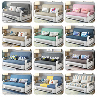 Sofá Cama Convertible Extensible y Plegable de 3 Plazas con Mecanismo Extraíble para Sala de Estar de Apartamento