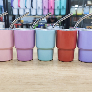 Mug isotherme tendance de 3 oz en acier inoxydable, prêt pour la sublimation, de forme droite, avec couvercle et paille assortis, idéal pour les événements - Product Image 5