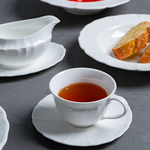 Service de vaisselle en porcelaine blanche de luxe personnalisé, motif floral, style européen, assiette, bol, tasse pour <span class=keywords><strong>hôtel</strong></span>, <span class=keywords><strong>restaurant</strong></span>, vente en gros - Product Image 6