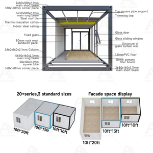 Rumah Modular Ante struktur baja galvanis kontemporer 20 kaki 40 kaki rumah wadah bahan Panel Sandwich Hotel Villa baja - Product Image 5