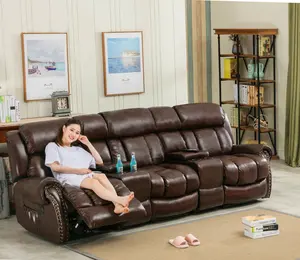 Bộ ghế <span class=keywords><strong>sofa</strong></span> thư giãn phòng khách hiện đại, chất liệu giả da sinh thái, ghế tình nhân chỉnh tay, ghế massage 3 chỗ ngồi - Product Image 1