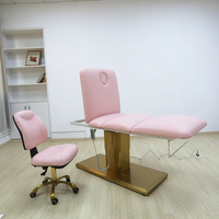 Modèle personnalisé chaud rose 3 moteurs télécommande base en métal salon de beauté lit de massage des cils électrique couleur en option