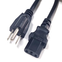 Cable de Alimentación de CA de 10A/250V con Conector IEC320 C13 en Ángulo Izquierdo a Enchufe Nema 5-15 P de EE. UU., Cable de Extensión de 90 Grados para Computadora