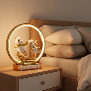 Lámpara LED Decorativa de Resina con Diseño de <span class=keywords><strong>Panda</strong></span> Pintado a Mano, Ecológica, con Función Táctil y Regulable, Recargable por USB, en Oferta - Product Image 3
