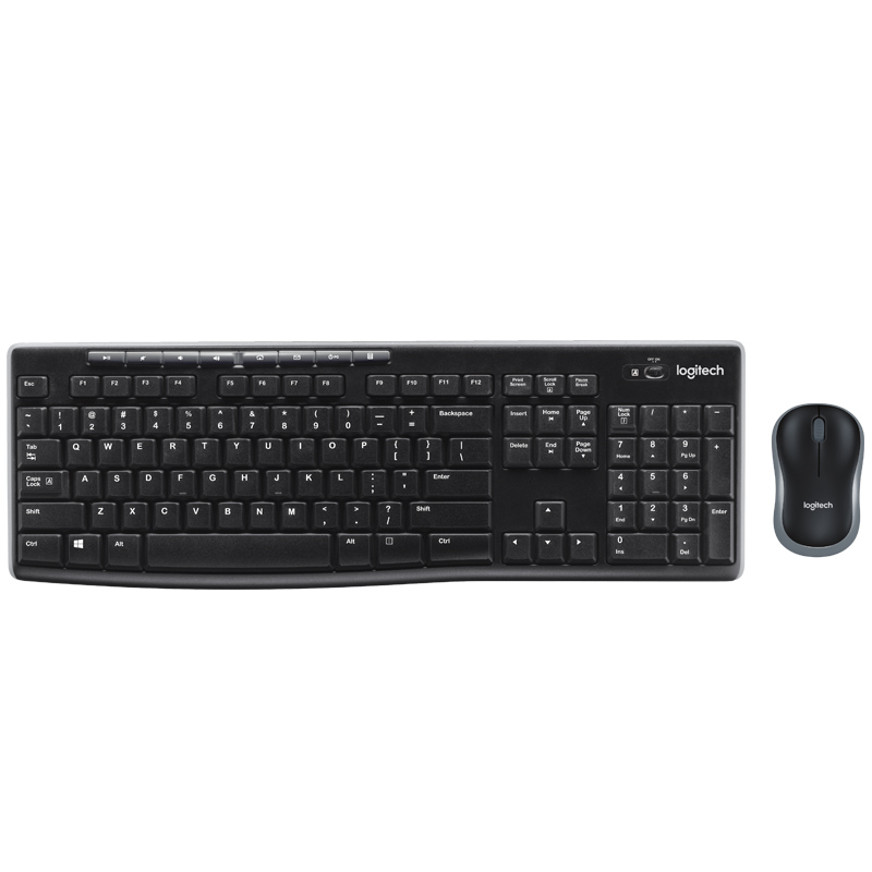 Беспроводная Офисная Клавиатура и мышь Logitech MK270, полный размер, с беспроводным приемником 2,4G