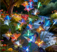 Lampe solaire LED papillon à fibres optiques pour jardin, pelouse, patio, allée, paysage, mariage, décoration de fêtes