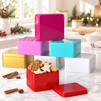 Boîte en étain carrée personnalisée OEM ODM pour pâtisseries, chocolats, biscuits, emballages cadeaux, marques de vente au détail et fournitures d'usine