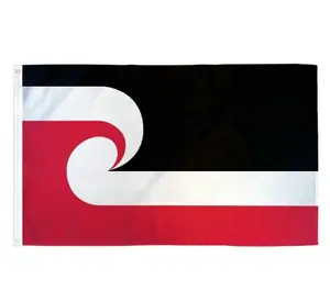 Kualitas tinggi disesuaikan 3x5 kaki Maori bendera Polinesia Selandia Baru dengan Grommet kuningan dalam dan luar ruangan