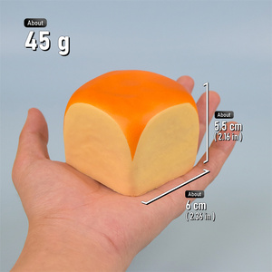 Bloc à presser en plastique de 2,16 pouces, doux au toucher, en forme de pain hawaïen et de pain grillé, rebond lent, jouet de fête, cadeau fait main DIY - Product Image 4