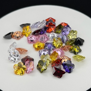 HQ GEMS 3X3-12X12mm Forma de cinco flores Circonita cúbica Corte facetado 5A Piedra preciosa colorida Rosa Flores de circonita cúbica - Product Image 3